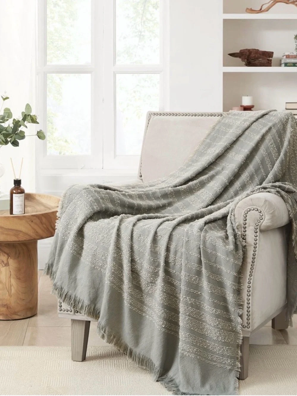 Pin Stripe Throw Blanket - Gray
